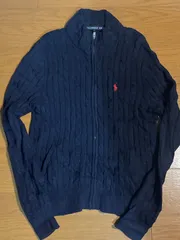 ラルフローレン　RALPH LAUREN　Sports　ケーブルニット　RRL  Polo  アメカジ　ポニー　ワンポイント　ネイビー　XLサイズ　ノームコアのサムネイル