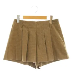 ザラ ZARA スカート風 チェック プリーツスショートパンツ キュロット XS ベージュ /NR ■OS