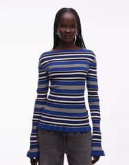 ameri BUMPY MULTI BORDER KNIT TOP - メルカリ