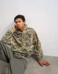 トップマン メンズ アウター パーカー・スウェット オーバーサイズフィット プリント Topman heavyweight oversized fit camo print hoodie CAMO グのサムネイル