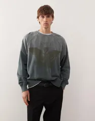 デウス エクス マキナ メンズ アウター パーカー・スウェット シャツ Deus Ex Machina dark green oversized sweatshirt Gray グレーのサムネイル