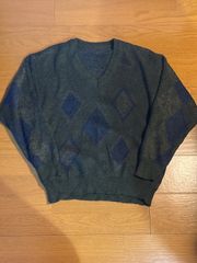 最終値下げ60s McGREGOR モヘアアーガイルニット ブルー系 - メルカリ