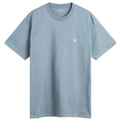 カーハート メンズ トップス Tシャツ Carhartt WIP Chase TShirt Cozy Blue Gold ブルー