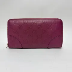 3895 GUCCI グッチ 長財布 ラウンドファスナー シマレザー パープル