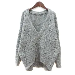 ビス ViS ニット セーター Vネック 長袖 F グレー /MN