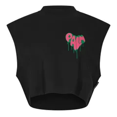 パーム・エンジェルス レディース トップス Tシャツ クロップド Palm Angels Womens Cropped TShirt Black Fuchsia ブラックのサムネイル