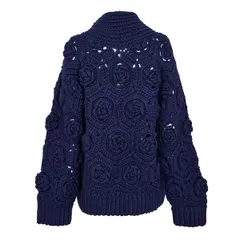 ガニー レディース アウター パーカー・スウェット シャツ Ganni Womens Flwr Crochet Crew Sweatshirt Sky Captainのサムネイル