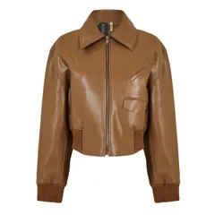 ノーマカマリ レディース アウター ジャケット・ブルゾン クロップド Norma Kamali Womens Cropped Bomber Jacket Bark