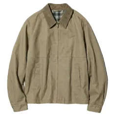 UNIQLO ジップ UP ショート ブルゾン ブラウン L