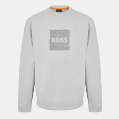 ボス メンズ アウター パーカー・スウェット シャツ Boss Menstitch Crew Sweatshirt Grey 054 グレーのサムネイル