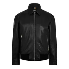 ボス メンズ アウター ジャケット・ブルゾン レザー Boss Mens CMerwyn Leather Jacket Black ブラック