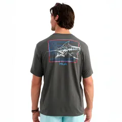 フック メンズ トップス Tシャツ HUK Mens Americana Short Sleeve TShirt Dark Shadowのサムネイル
