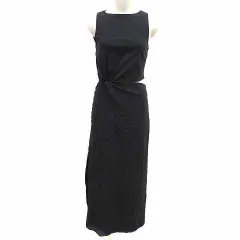 ザラ ZARA ワンピース ロング ノースリーブ XS 黒 ブラック /YK