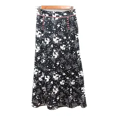 スナイデル SNIDEL フレアスカート ロング 花柄 0 XS 黒 ブラック /MN