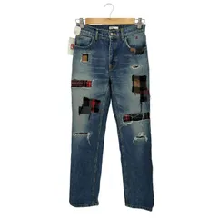 ダブルスタンダードクロージング DOUBLE STANDARD CLOTHING リメイク パッチワーク チェック デニムパンツ レディース  34のサムネイル