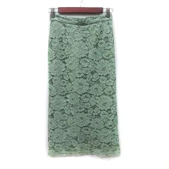 テチチ Te chichi タイトスカート ロング 総レース S 緑 カーキ /YI