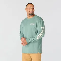 カーハート メンズ トップス Tシャツ グラフィック Carhartt Menst Patrickscript Long Sleeve Graphic TShirt Green Slate スレート