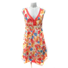 チェスティ Chesty ワンピース ひざ丈 ノースリーブ 総柄 1 S マルチカラー /YI