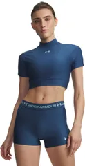 アンダーアーマー レディース トップス シャツ Under Armour Womens HeatGear Crop Mock Wham BlueBlue Haze ブルーのサムネイル