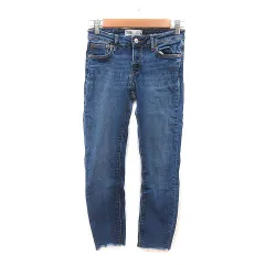 ザラ ZARA パンツ デニム ジーンズ スキニー ウォッシュ加工 36 青 インディゴブルー /MS