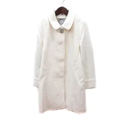 リランドチュール Rirandture ステンカラーコート 総裏地 ツイード ラメ 1 S 白 アイボリー /MN