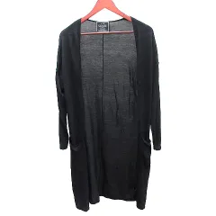 ジャーナルスタンダードレサージュ journal standard L'essage ニット カーディガン トッパー ロング ウール 長袖 黒 ブラック /AU