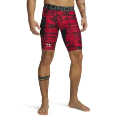 アンダーアーマー メンズ ボトムス カジュアルパンツ プリント ショートパンツ Under Armour Mens HeatGear Elite Printed Long Shorts BlackRedWhite ホワイト