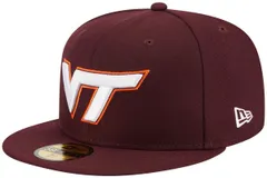 ニューエラ レディース アクセサリー 帽子 New Era Mens Virginia Techokies Maroon 59Fifty Fitted Hat NoColor マルーン