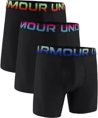 アンダーアーマー メンズ アンダーウェア ボクサーパンツ プリント ロゴ Under Armour Mens Performance Tech Printed Logo 6 Boxer Briefsのサムネイル