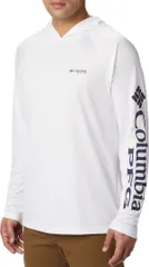 コロンビア メンズ アウター パーカー・スウェット Columbia Mens PFG Terminal Tackle Hoodie WhiteNightshade Logo ホワイト