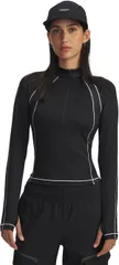 アンダーアーマー レディース トップス シャツ Under Armour Womens ColdGear Textured Zip BlackMetalic Silver ブラック