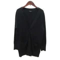 23区 オンワード樫山 カーディガン ニット ウール 長袖 44 黒 ブラック /MS
