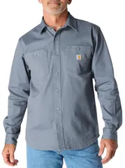 【送料無料】 カーハート メンズ シャツ トップス Carhartt Mens Montana Corduroy Long Sleeve Shirt Faded Navy