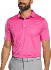 フットジョイ メンズ トップス ポロシャツ プリント FootJoy Mens Abacus Print Lisle Golf Polo Magenta マゼンタのサムネイル