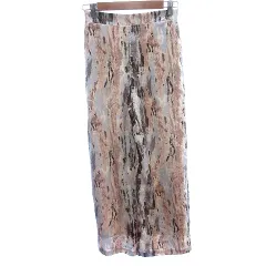 リシェグラマー Riche glamour ワイドパンツ イージー 総柄 M ベージュ /AU