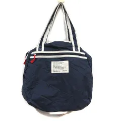 コムサイズム COMME CA ISM ショルダーバッグ トート ナイロン 紺 ネイビー 白 ホワイト 赤 レッド /MS