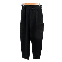 ザラ ZARA テーパードパンツ スラックス ロールアップ 34 S 黒 ブラック /MN