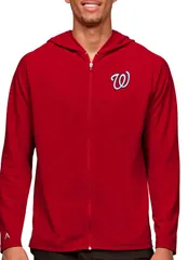 アンティグア メンズ アウター パーカー・スウェット Antigua Mens Washingtonationals Red Legacy Full Zip Hoodie NoColor レッド