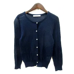 エフデ ef-de カーディガン ニット 9 M 紺 ネイビー /MN