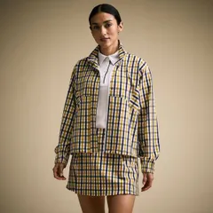 キャリー レディース アウター ジャケット・ブルゾン CALIA Womens Golf Woven FullZip Jacket Polished Plaid Blue ブルー