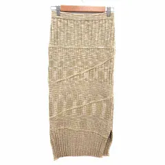 スナイデル SNIDEL タイトスカート ロング ニット 総柄 ONE 黄緑 ライトグリーン /YK