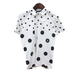 ニューバランス NEW BALANCE golf ゴルフウェア ポロシャツ ドット 0 XS 白 ホワイト 黒 ブラック /MN