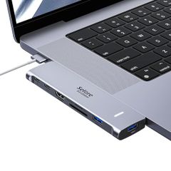 MacBook Air 集線器 mac 7合1 Pro/Air 專用 4K@60Hz 對應 HDMI 端口 Thunderbolt 3 端口 USB-C PD 媒體 集線器 100W Power