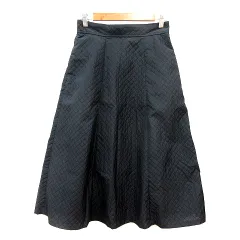 グリーンレーベルリラクシング ユナイテッドアローズ green label relaxing フレアスカート ロング 38 M 黒 ブラック /MN