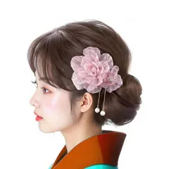 【在庫処分】ヘアクリップ 和風レディース用 花 成人式 七五三 パール 結婚式 卒園式 髪飾り 夏祭り 花火大会 浴衣 タッセル付き 女の子 YINKE 女性向けヘアアクセサリー