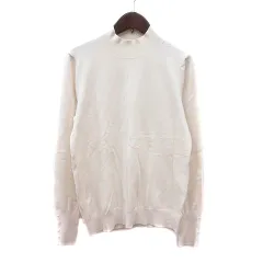 セゾンドパピヨン SAISON DE PAPILLON ニット セーター ハイネック 長袖 L 白 アイボリー /MN