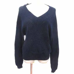 ピンキー&ダイアン ピンダイ PINKY&DIANNE ニット セーター Vネック 長袖 38 M 紺 ネイビー /YK