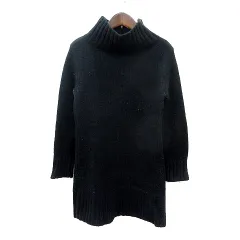 レッセパッセ LAISSE PASSE ワンピース ニット ミニ ハイネック 長袖 ウール F 黒 ブラック /MN
