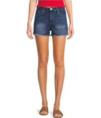 YMI ジーンズ レディース ボトムス ハーフパンツ・ショーツ ショートパンツ デニム YMI Jeanswear 5Pocket Frayed Hem Denim Shorts Dark Wash デニム