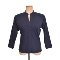 クミキョク 組曲 KUMIKYOKU スキッパーシャツ ブラウス 長袖 S2 紺 ネイビー